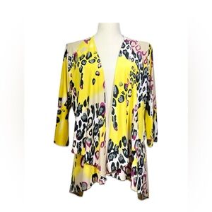 Caribe Leopard Print Women's Jacket Women’s Size Large Drape Layered Front